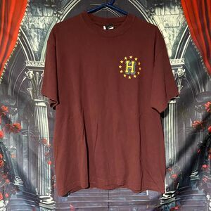 HUF Galactic Stack T-Shirt Men's L Brown Cotton Graphic Print Summer Streetwear